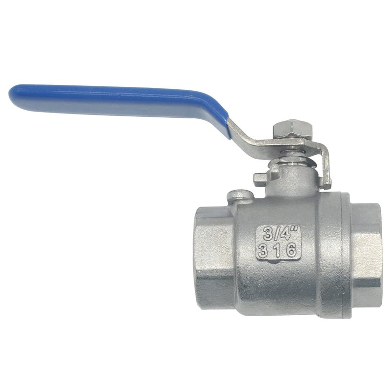 DAN SPEED 3/4" NPT Female 316 Stainless Steel Full Port Ball Valve Vinyl Handle WOG1000 - Image 2